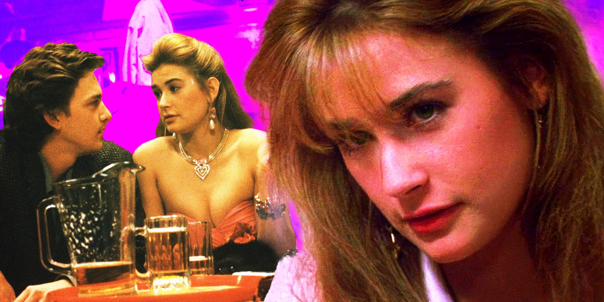 A collage of Demi Moore in St Elmo's Fire