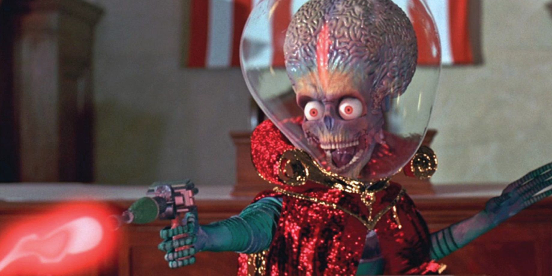 A Martian opens fire on Congress in Mars Attacks