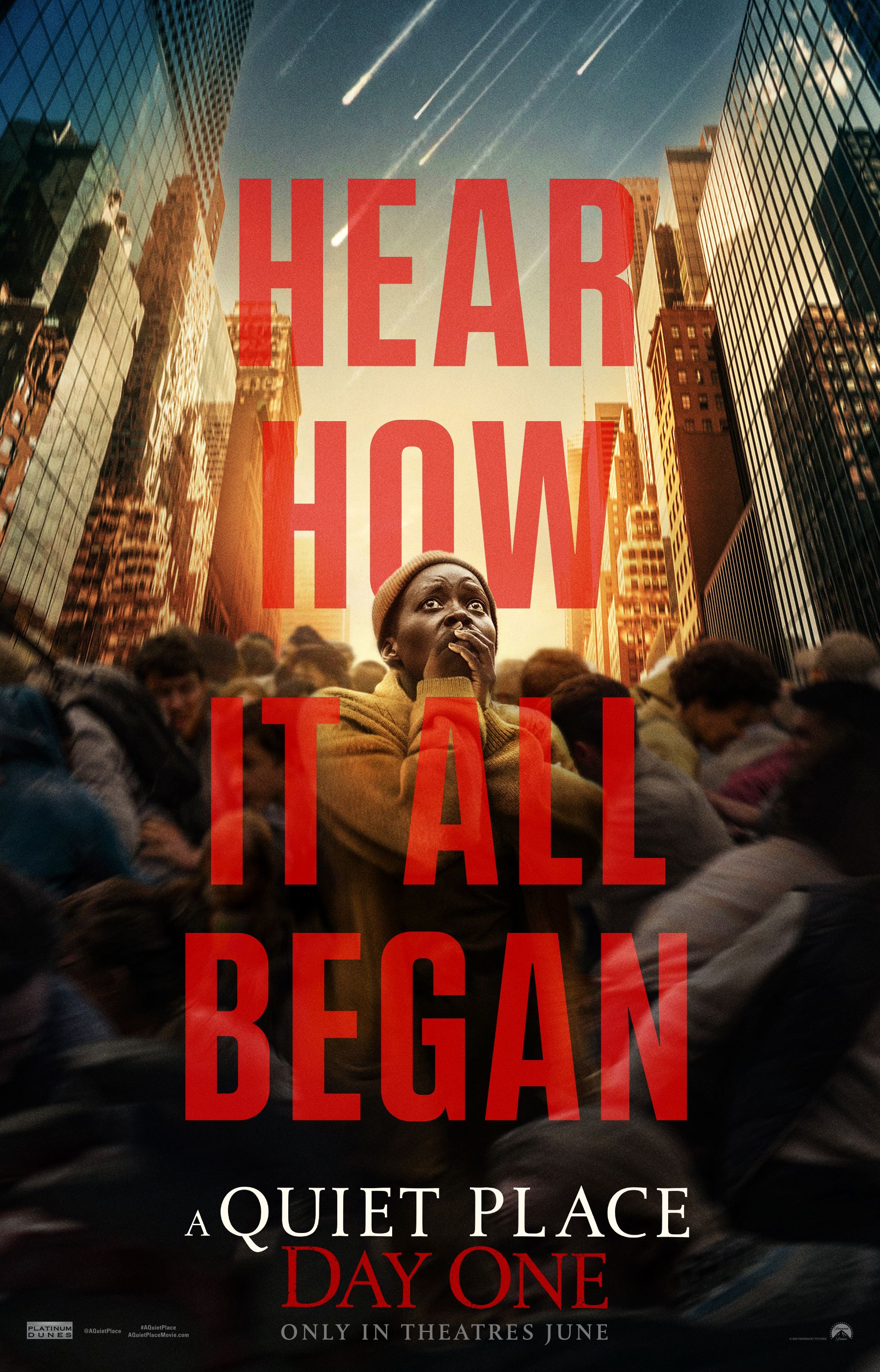 A Quiet Place Day One Poster Showing Lupita Nyong'o Covering Her Mouth