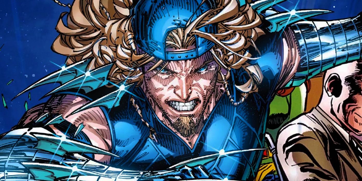 Adam-X em seu traje metálico na Marvel Comics