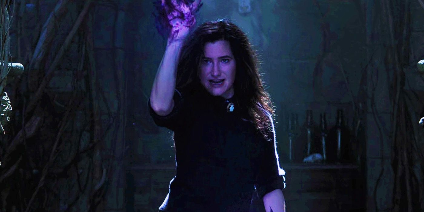 Agatha Harkness using her magic in her basement
