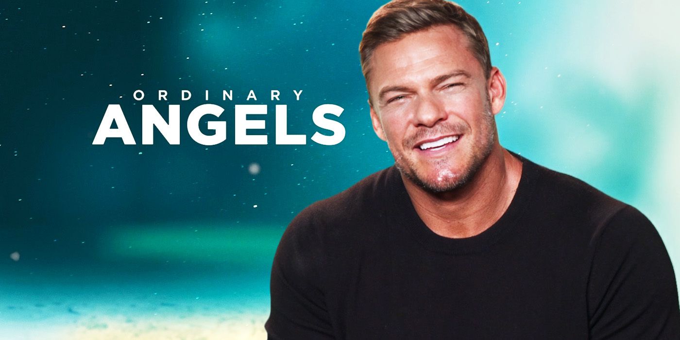 Edited image of Alan Ritchson in Ordinary Angels interview