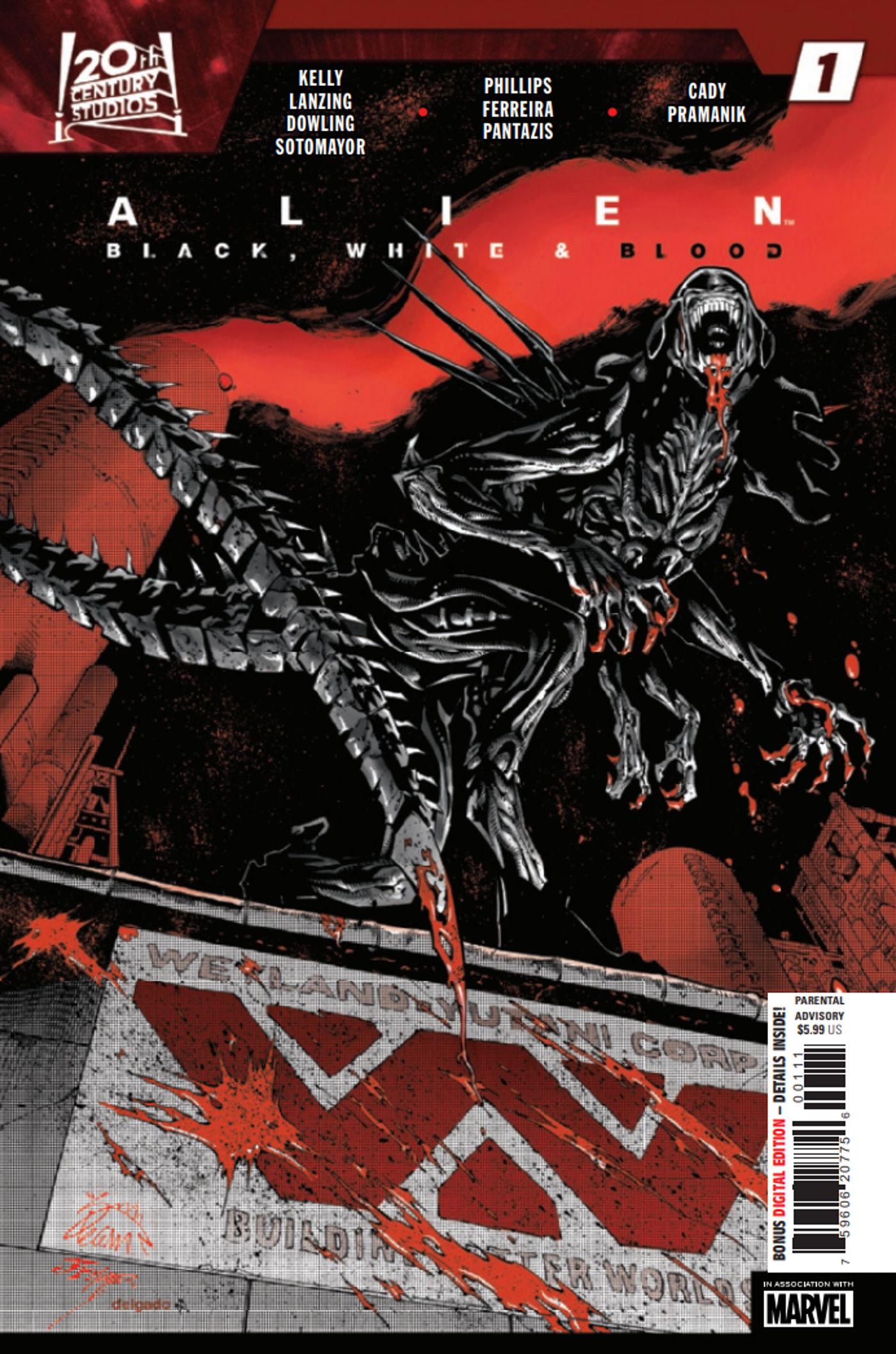 Alien Black, White, & Blood #1 Cover Art