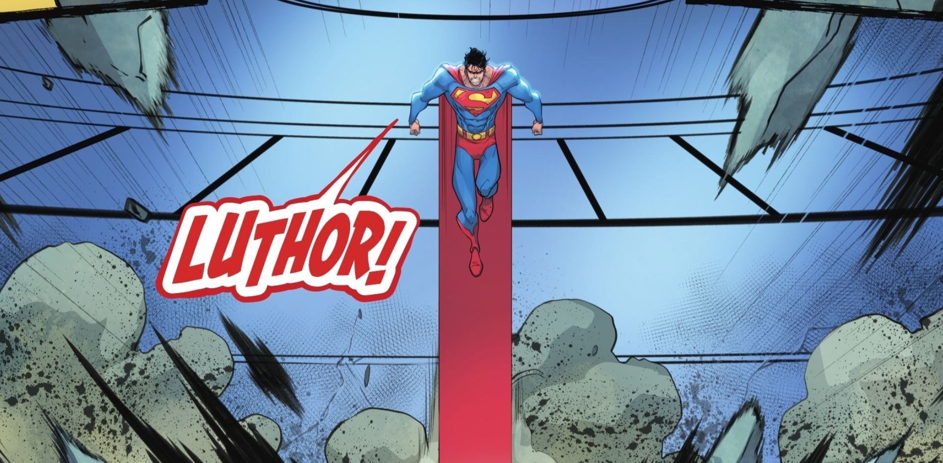 Superman irritado se prepara para atacar Lex Luthor DC