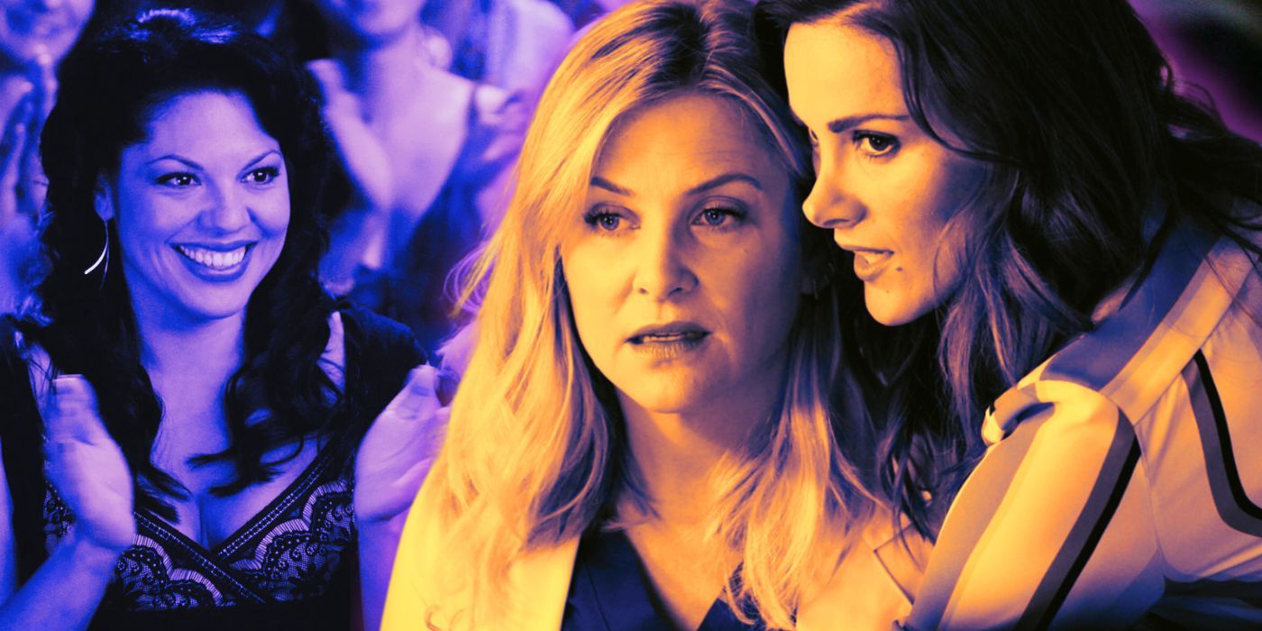 Arizona Robbins (Jessica Capshaw), Callie Torres (Sara Ramirez) and Carina DeLuca-Bishop (Stefania Spampinato) in Grey's Anatomy