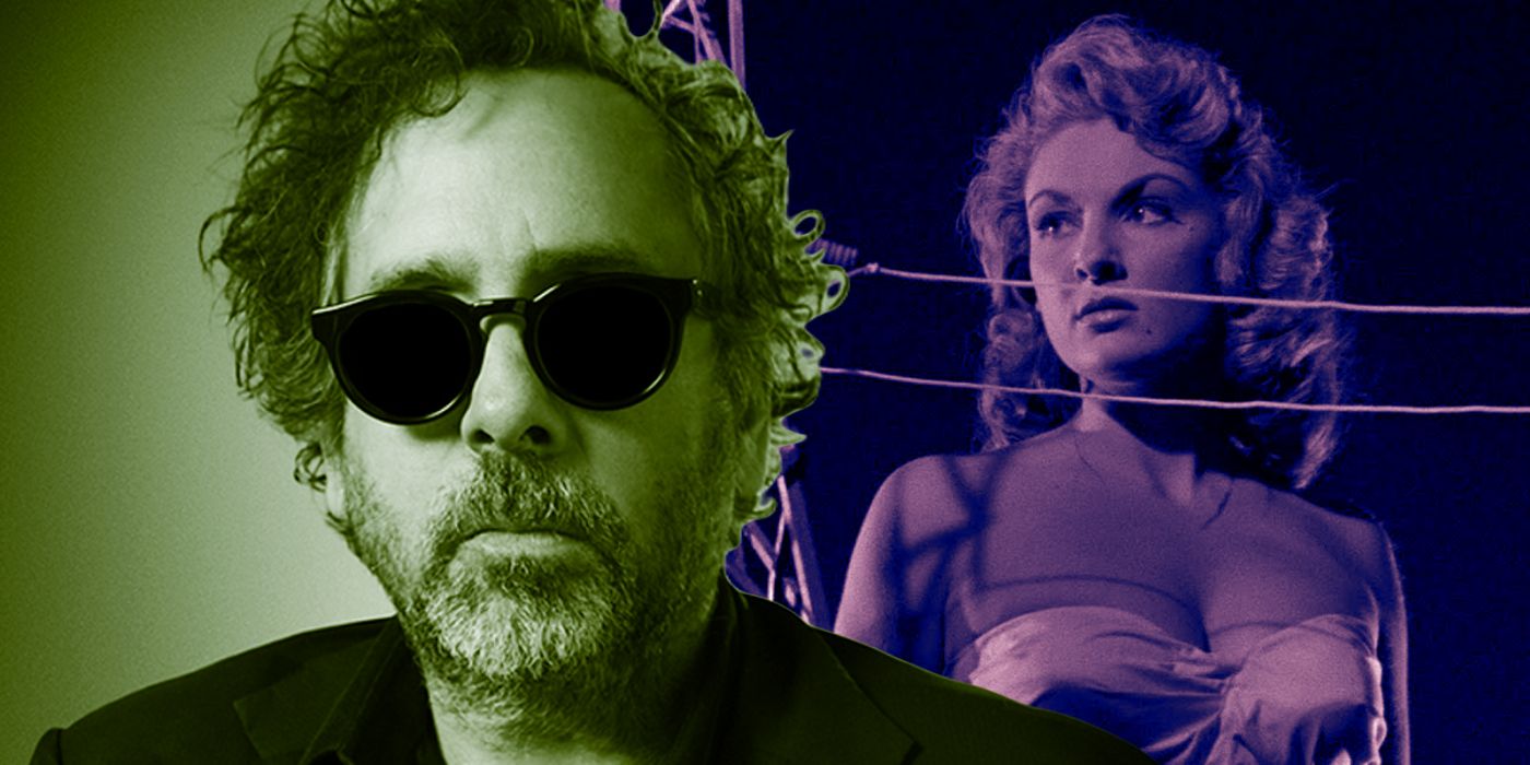 Tim Burton next to Allison Hayes as Nancy in 1958's Attack of the 50 Foot Woman