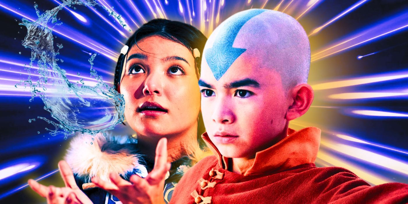 Gordon Cormier as Aang and Kiawentiio Tarbell as Katara in Netflix's live-action Avatar: The Last Airbender