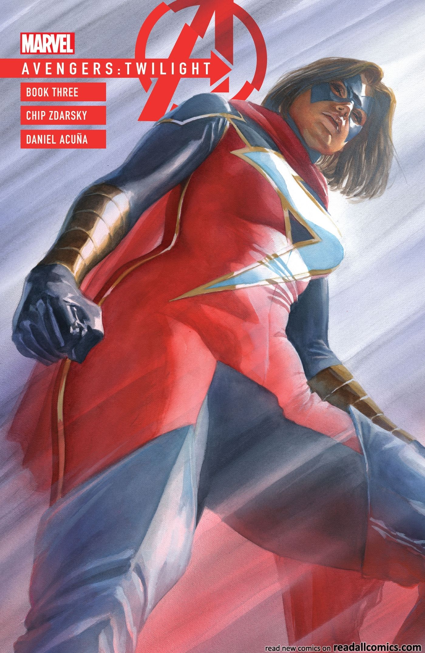Kamala Khan as Ms. Marvel on the cover of Avengers Twilight #3