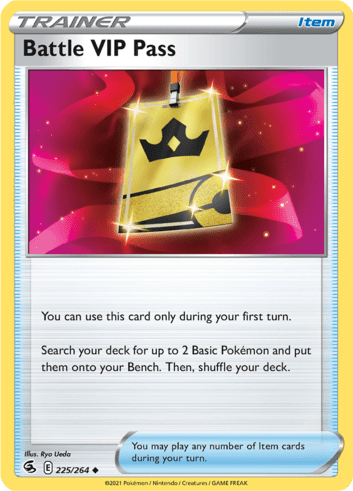 A Battle VIP Pass card from Pokemon TCG.