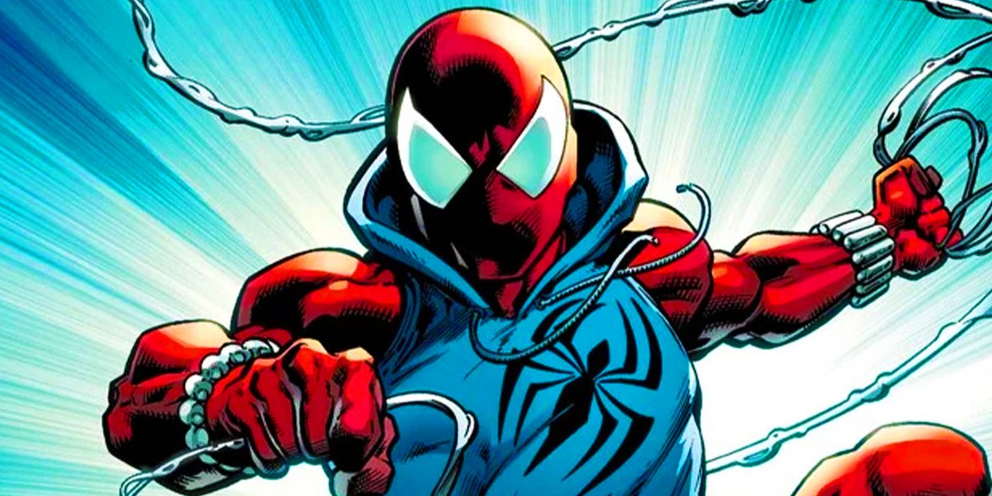 Ben Reilly's Scarlet Spider swinging in Marvel Comics