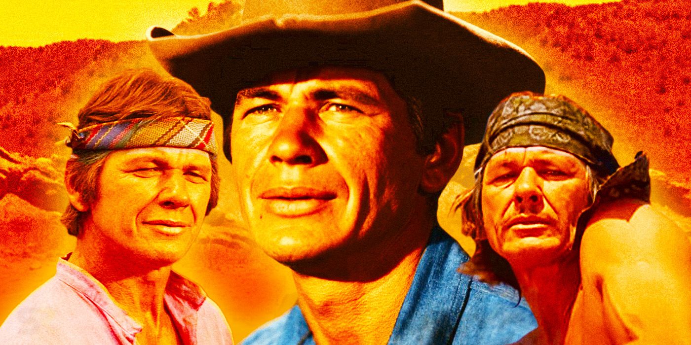 Collage Charles Bronson Western characters
