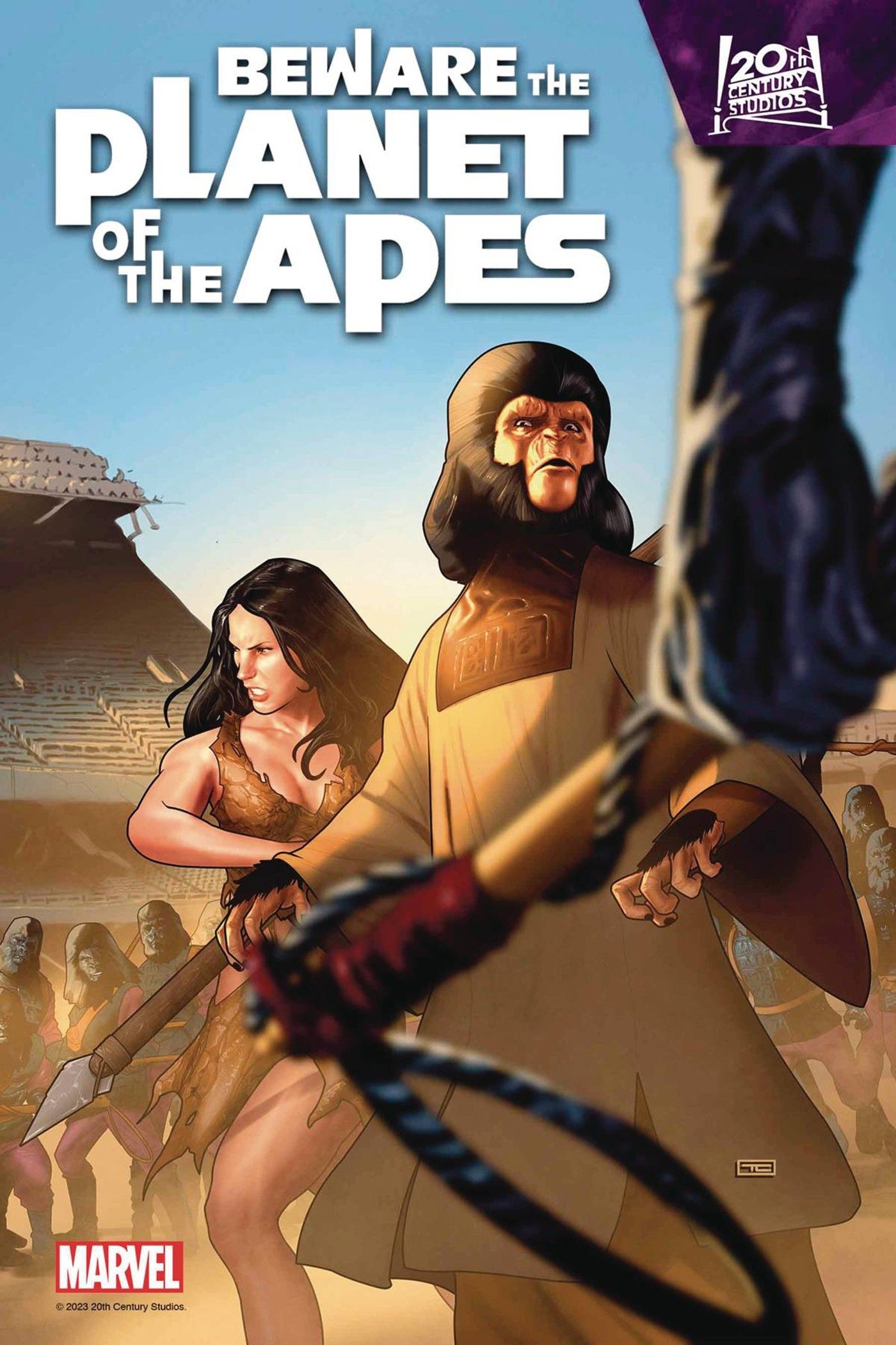 beware the planet of the apes 2 cover - zira and nova are surrounded by gorilla soldiers