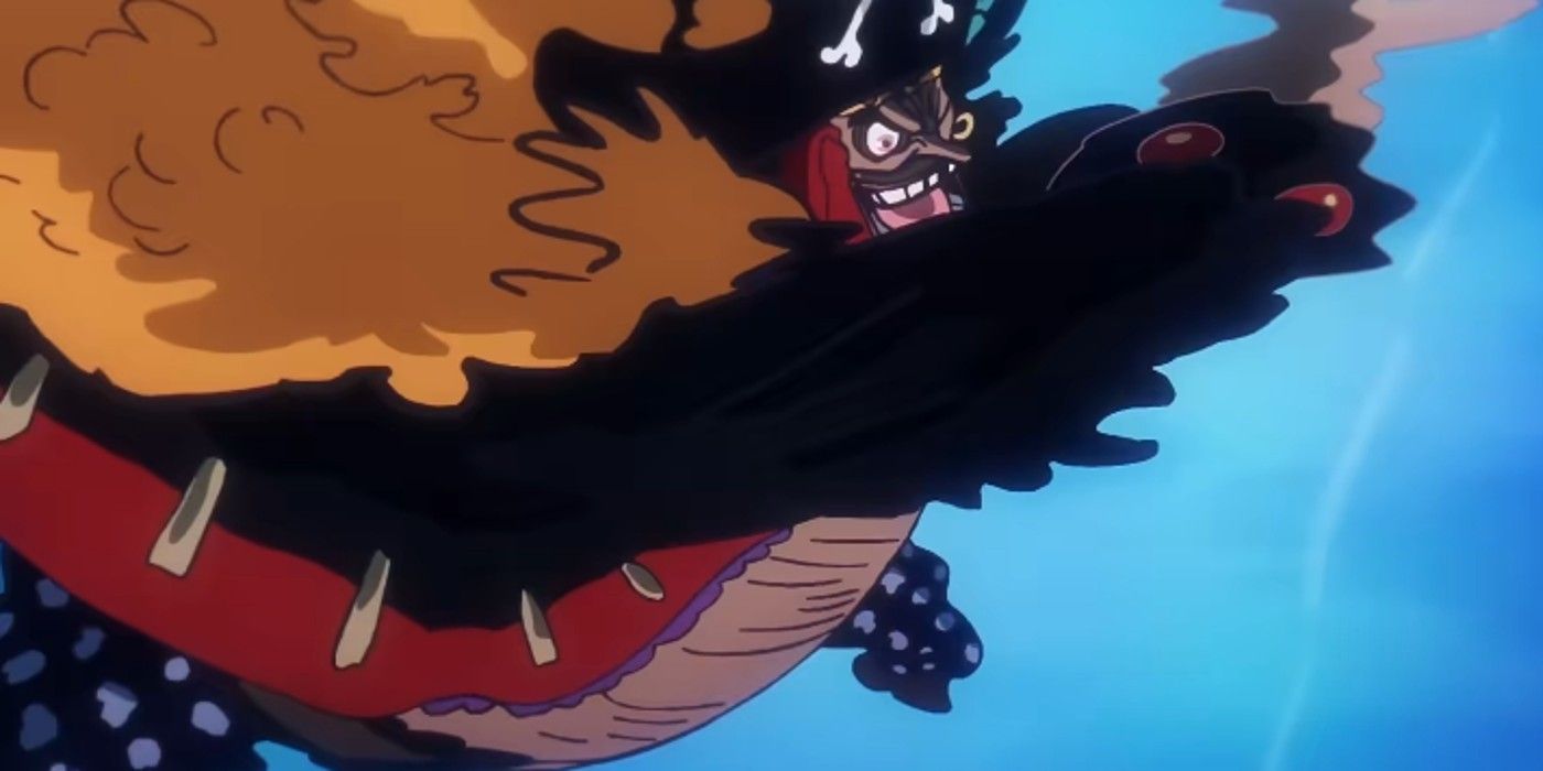 Blackbeard uses a technique in One Piece