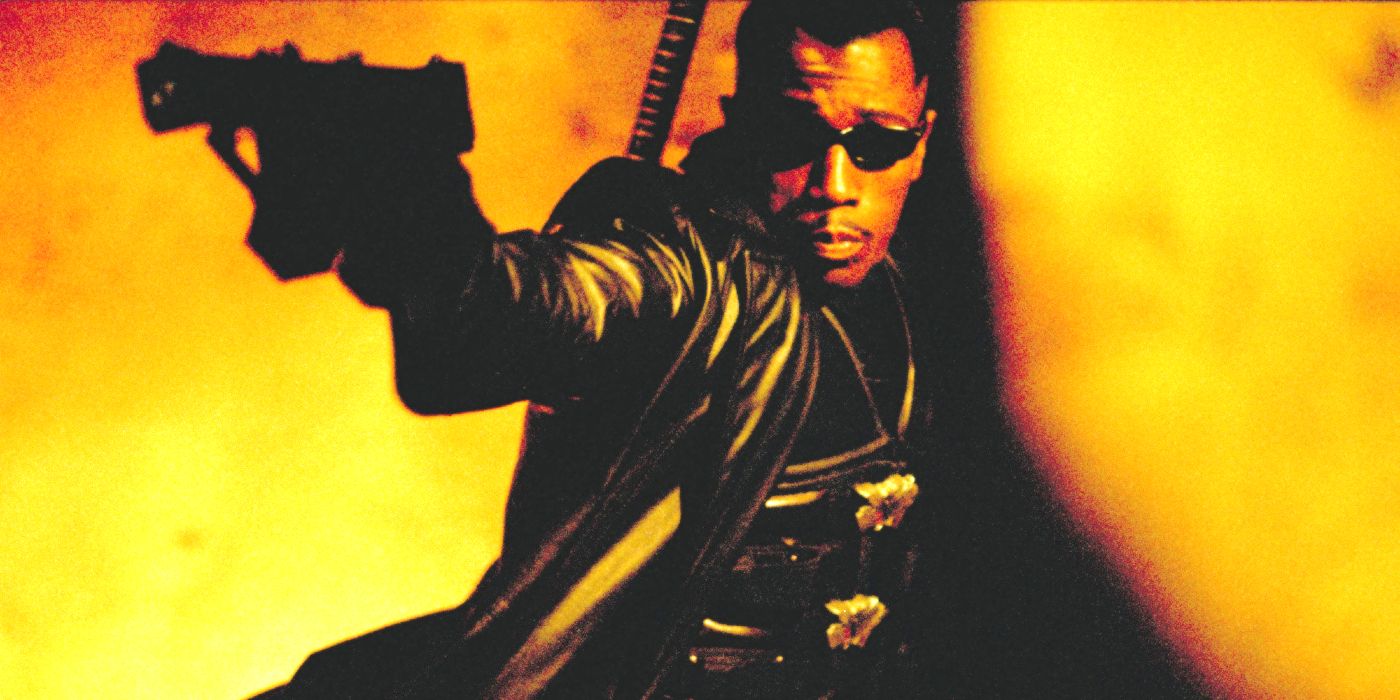 Wesley Snipes as Blade in a promotional image for Blade 2 (2002)