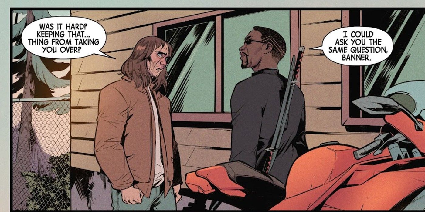 Blade talks to Bruce Banner about controlling the Hulk