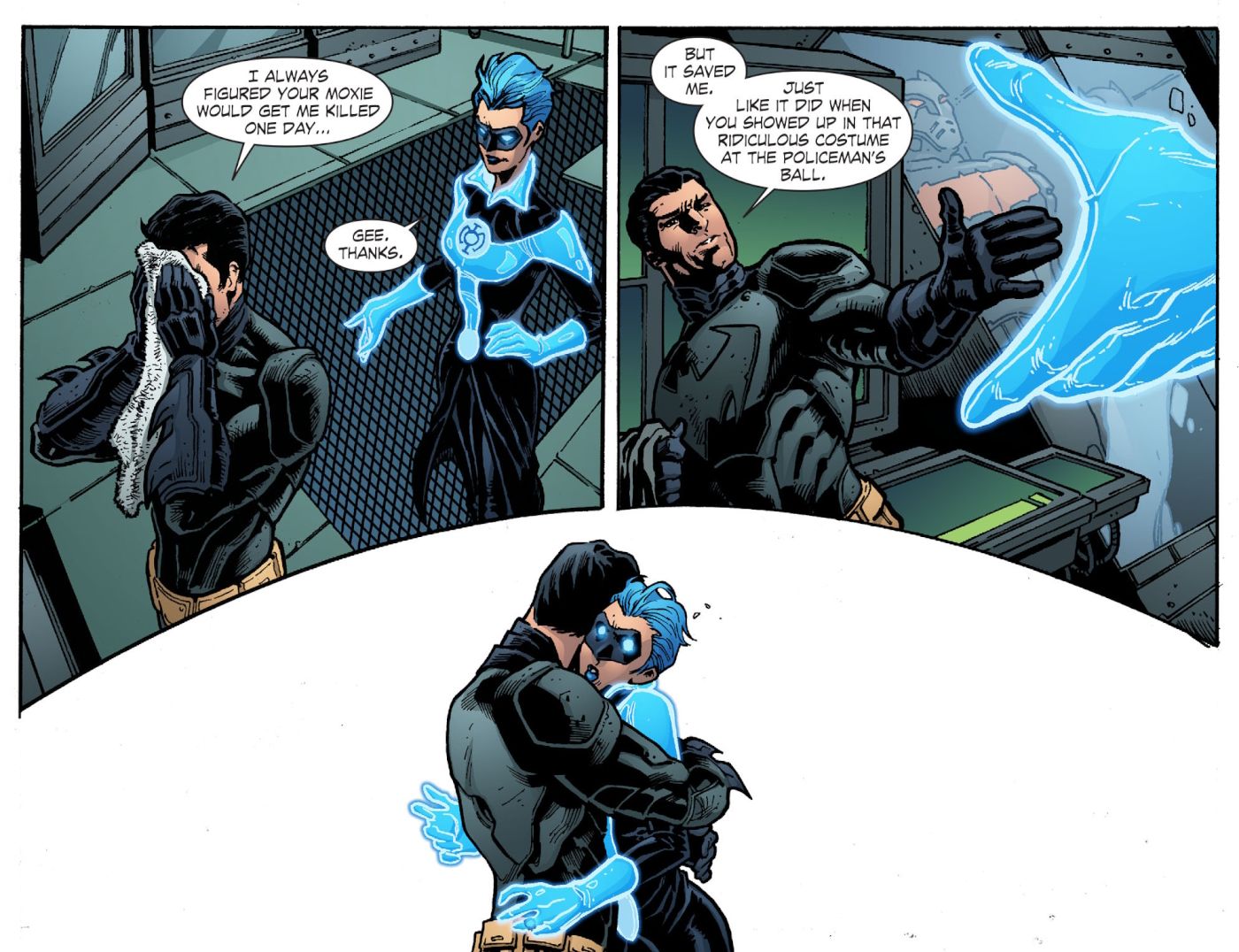 Smallville: Continuity #9, as Blue Lantern, Barbara Gordon even inspires Batman