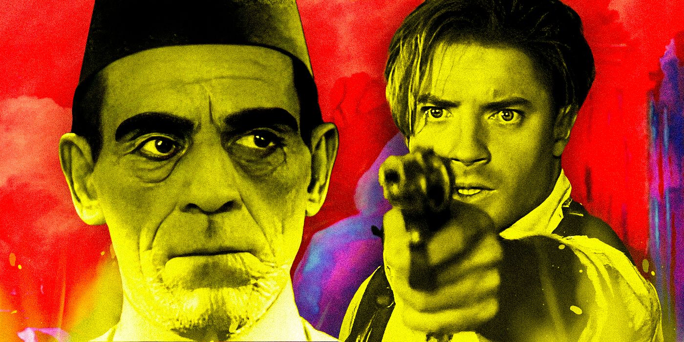 (Boris-Karloff-as-Imhotep)-from-The-Mummy-(1932)-&-(Brendan-Fraser-as-Rick-O'Connell)-from-The-Mummy-1999