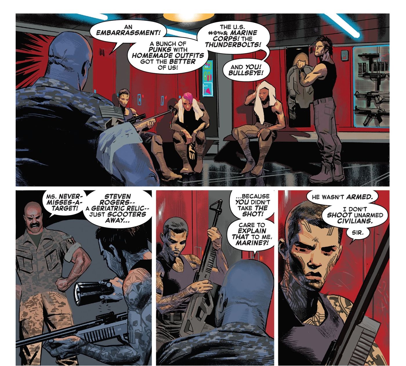 Bullseye the new Hawkeye defends not shooting Captain America