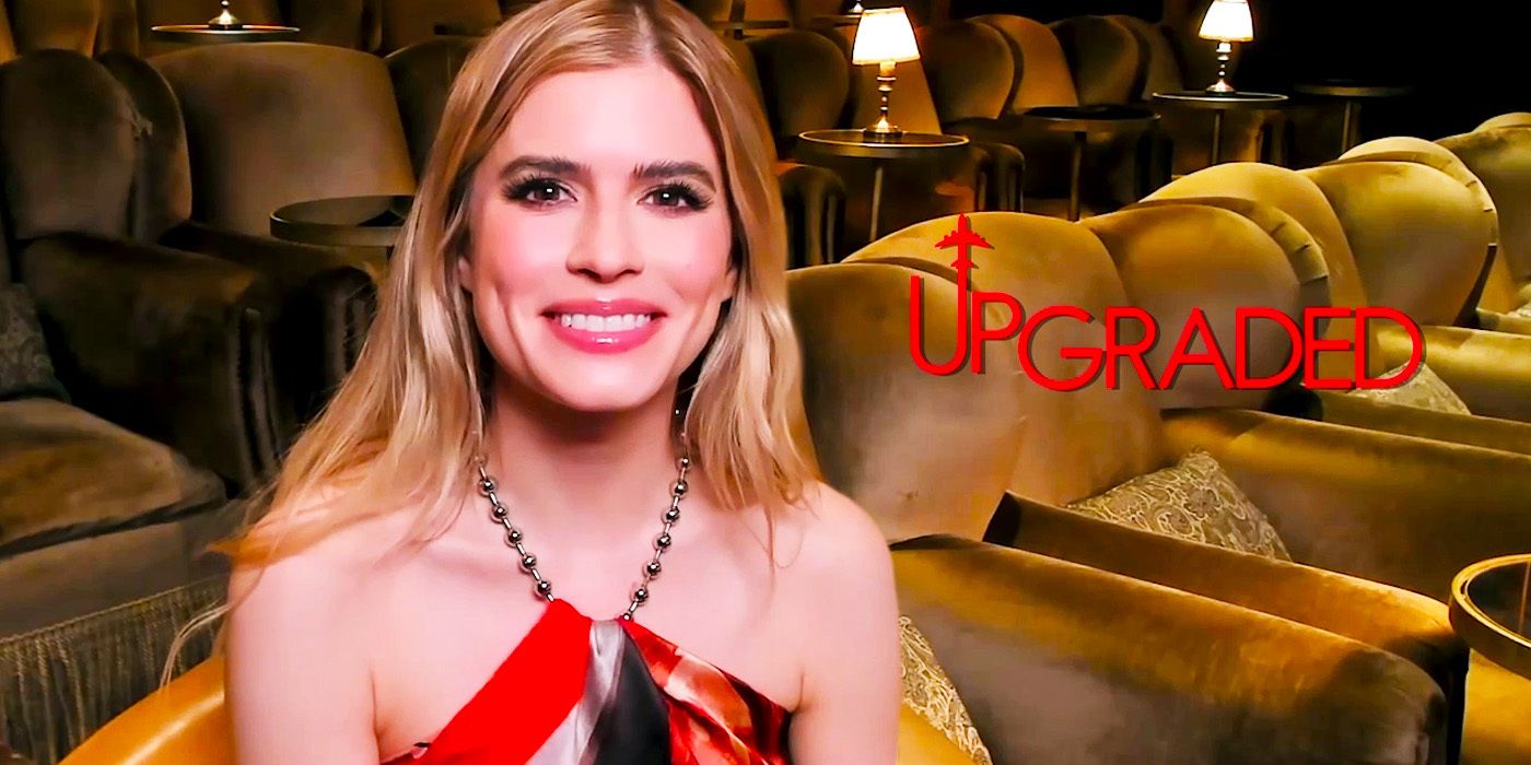 Edited image of Carlson Young during Upgraded interview