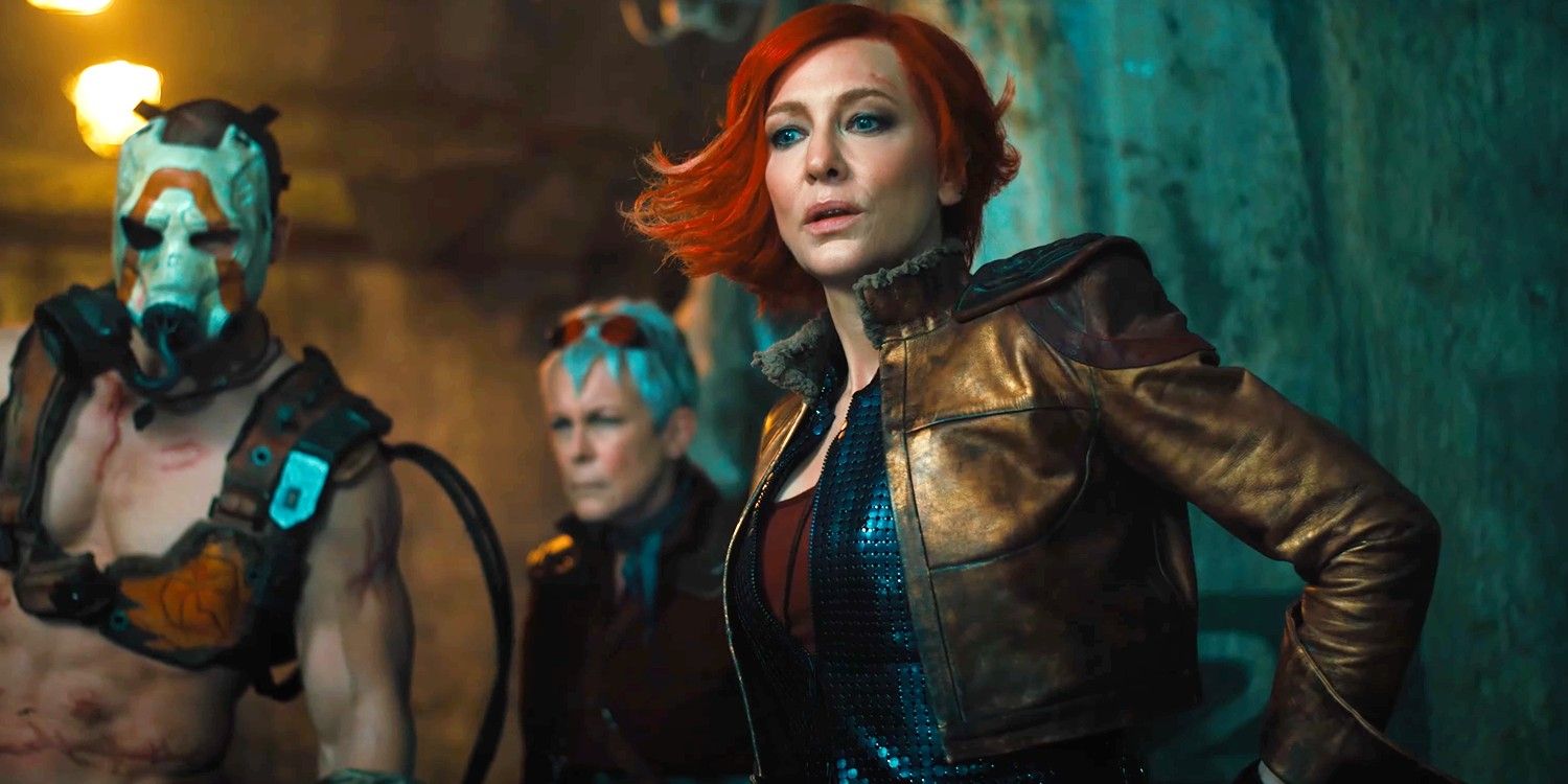 Cate Blanchett with Jamie Lee Curtis in the back in Borderlands