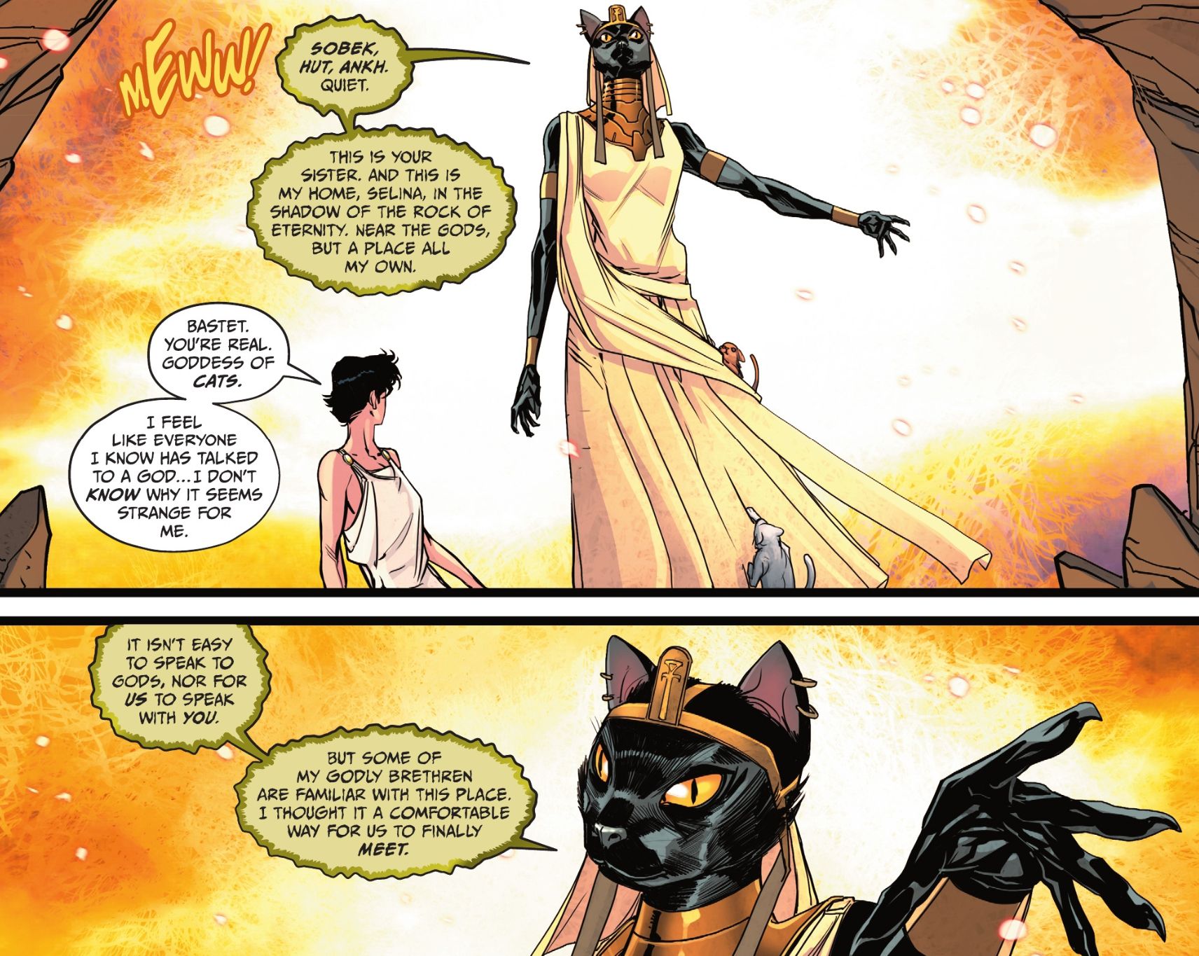 Bastet se apresenta à Mulher-Gato.