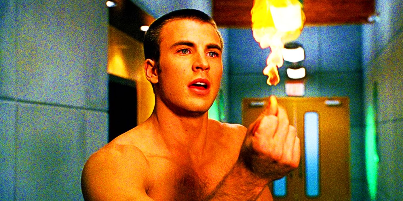 Chris Evans' Human Torch experimenting with fire in Fantastic Four