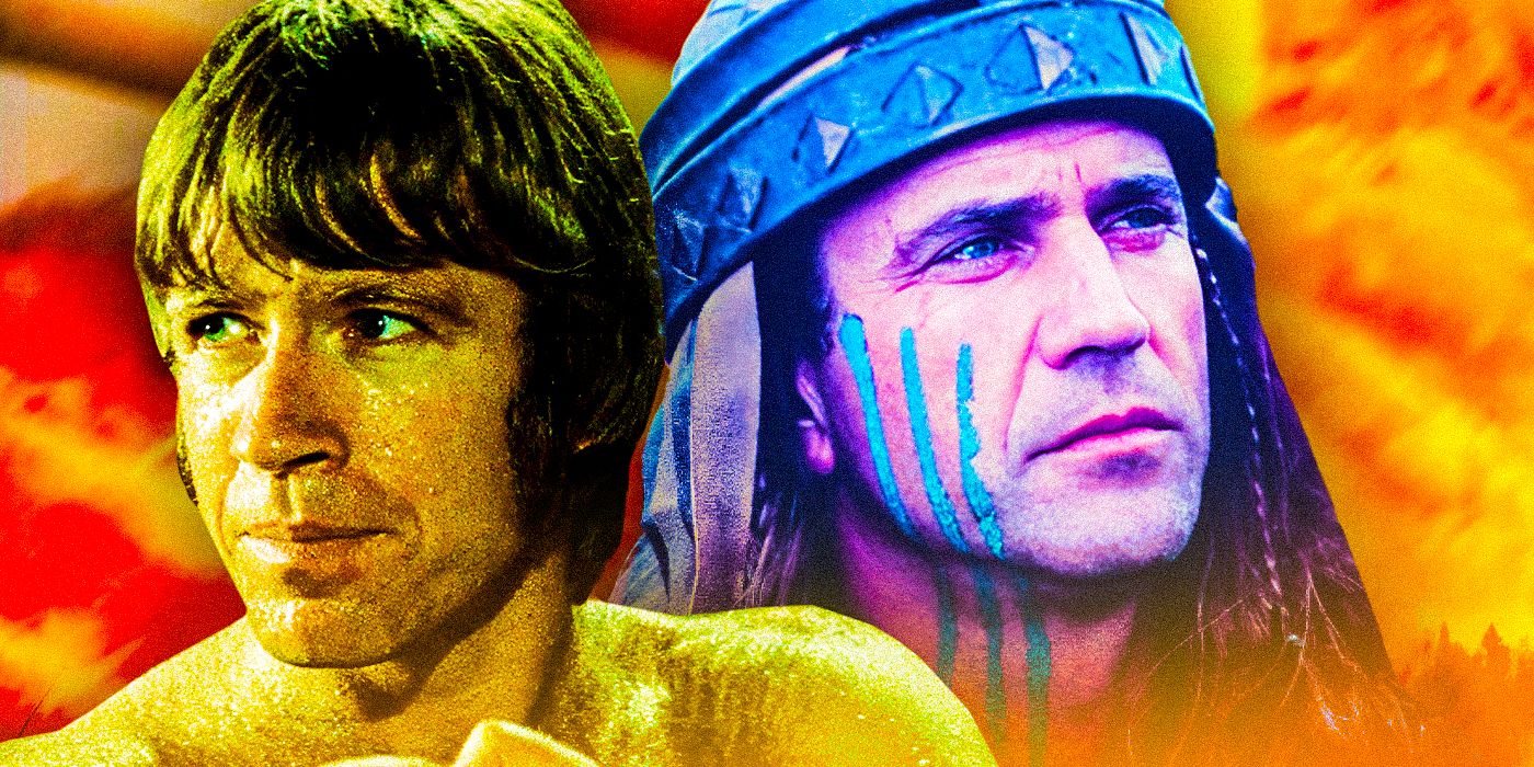 Chuck-Norris-as-Colt-from-the-wayof-the-dragon-&amp;-Mel-Gibson-as-William-Wallace-from-Braveheart