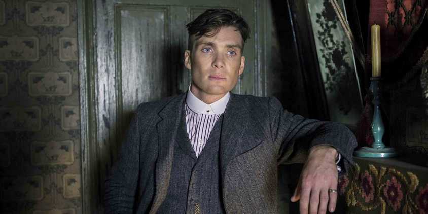 Cillian Murphy as Tommy Shelby thinking about something in Peaky Blinders