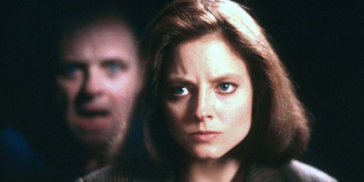Clarice Starling looking at Hannibal in The Silence of the Lambs