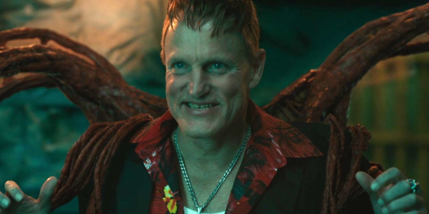 Woody Harrelson smiling as Cletus Kasady in Venom: Let There Be Carnage (2021)