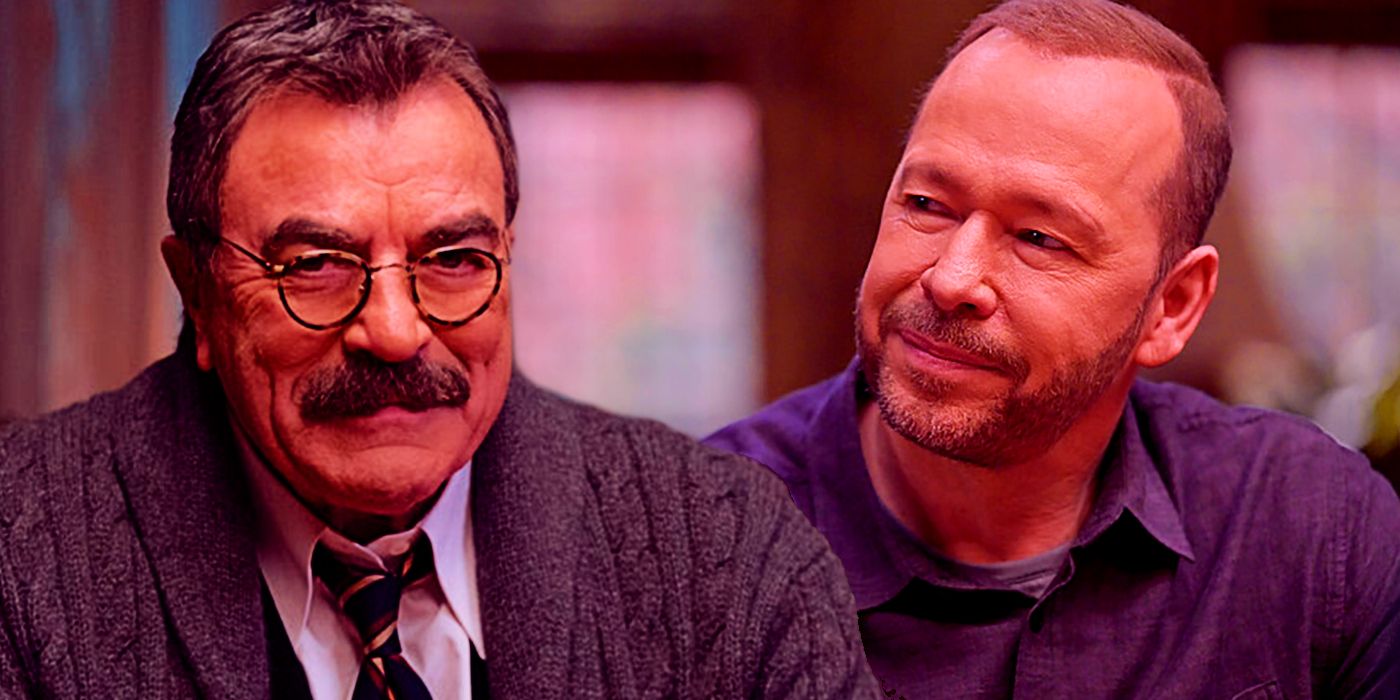Collage of Danny (Donnie Wahlberg) and Frank (Tom Selleck) in Blue Bloods.