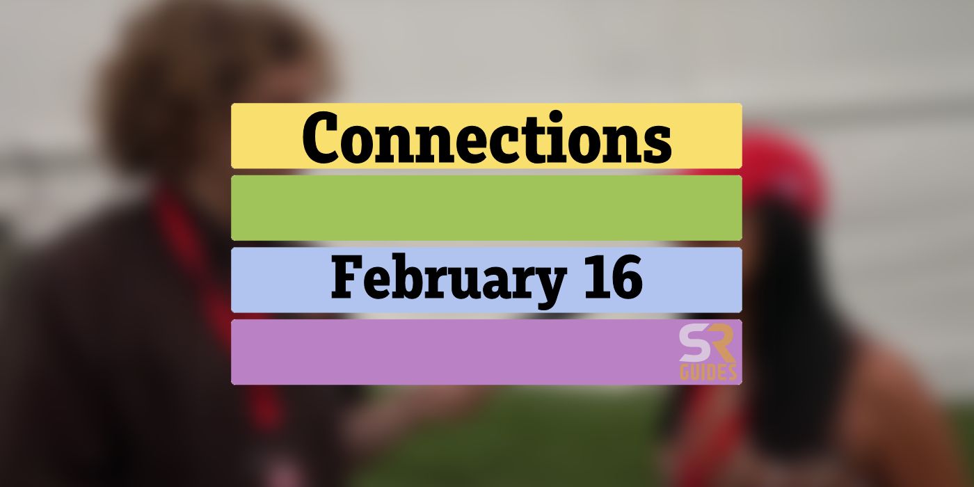 Connections February 16 Grid with the answers removeed to avoid spoilers