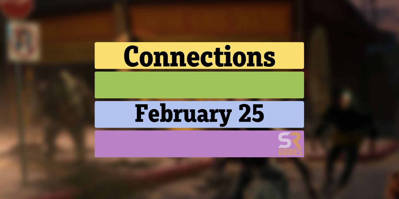 Connections February 25 Grid with the answers removed to avoid spoilers