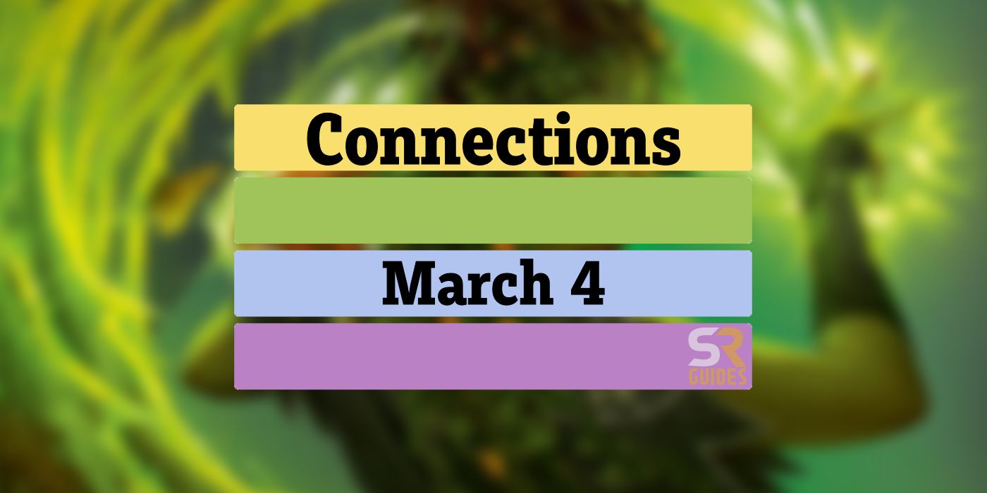 Connections March 4 Grid with the words removed to avoid spoilers