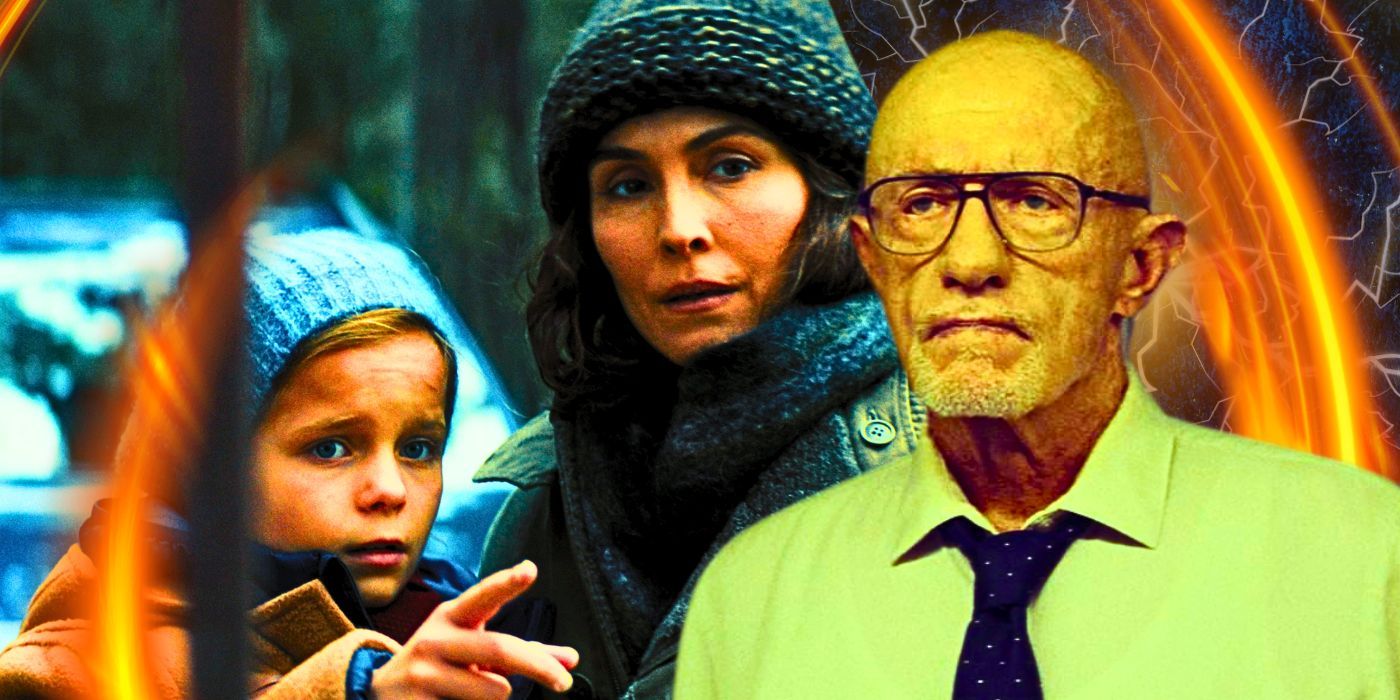 Noomi Rapace as Jo, Jonathan Banks as Bud, and Davina Coleman as Alice in Constellation