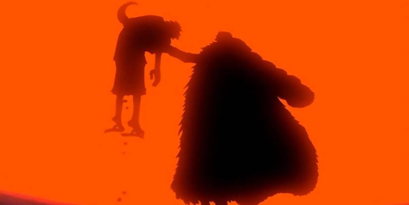 Crocodile impales Luffy in their battle in One Piece.