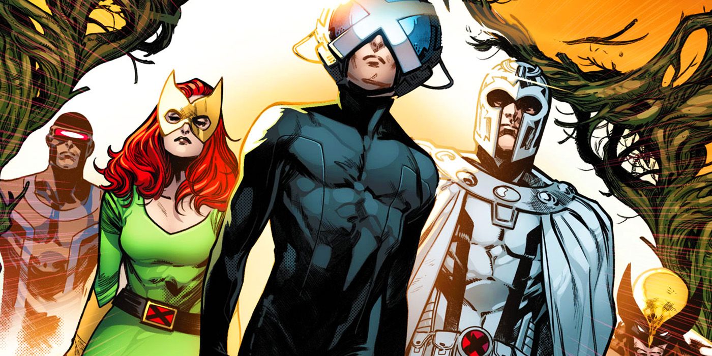 Ciclope, Jean Grey, Professor X, Magneto e Wolverine em House of X da Marvel Comics