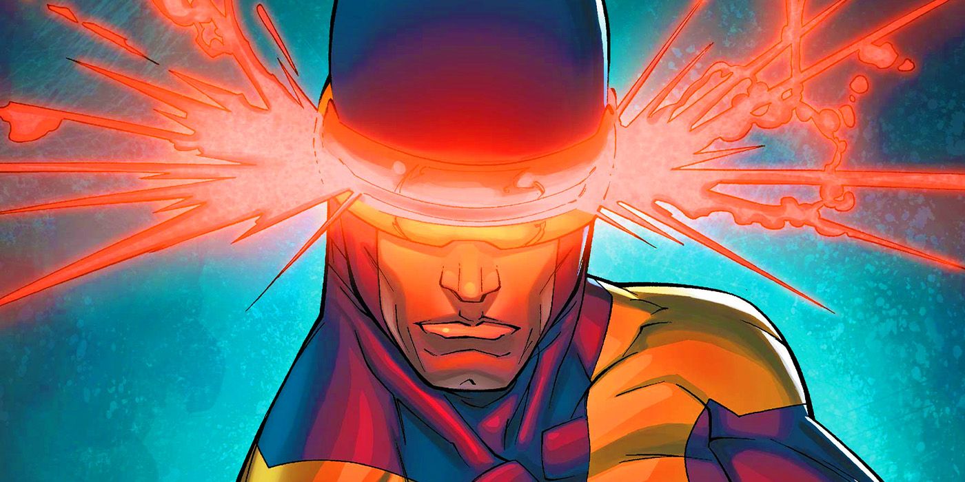 Cyclops using his laser power in Marvel Comics