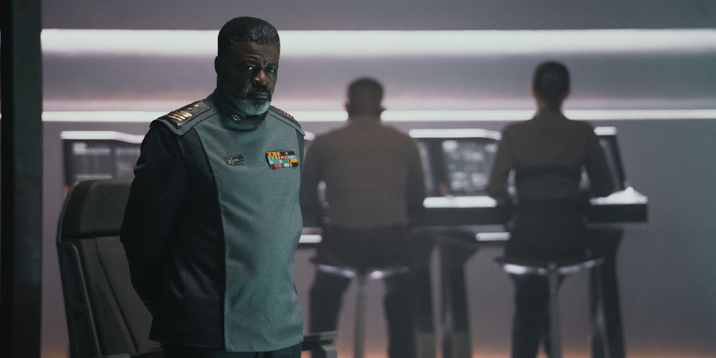 Danny Sapani as Captain Jacob Keyes looks grave in Halo season 2