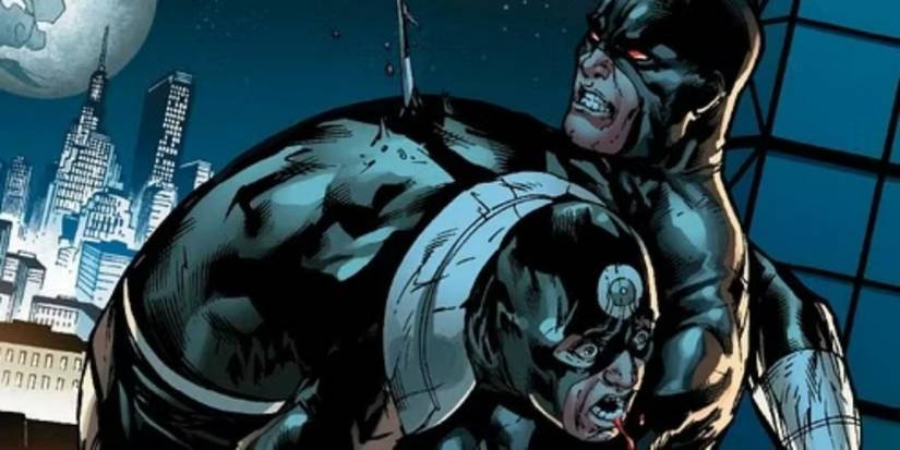 Comic book art: Daredevil kills Bullseye in Marvel Comics