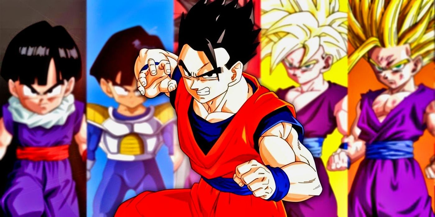 Gohan and all his forms from Dragon Ball Z.
