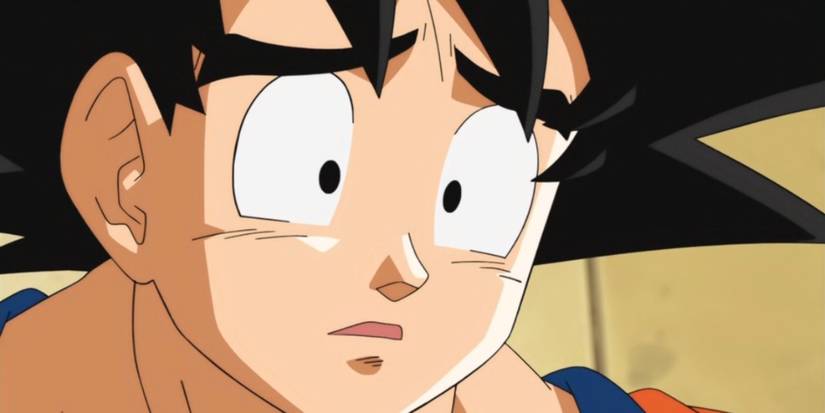 Dragon Ball's Goku looking sad.