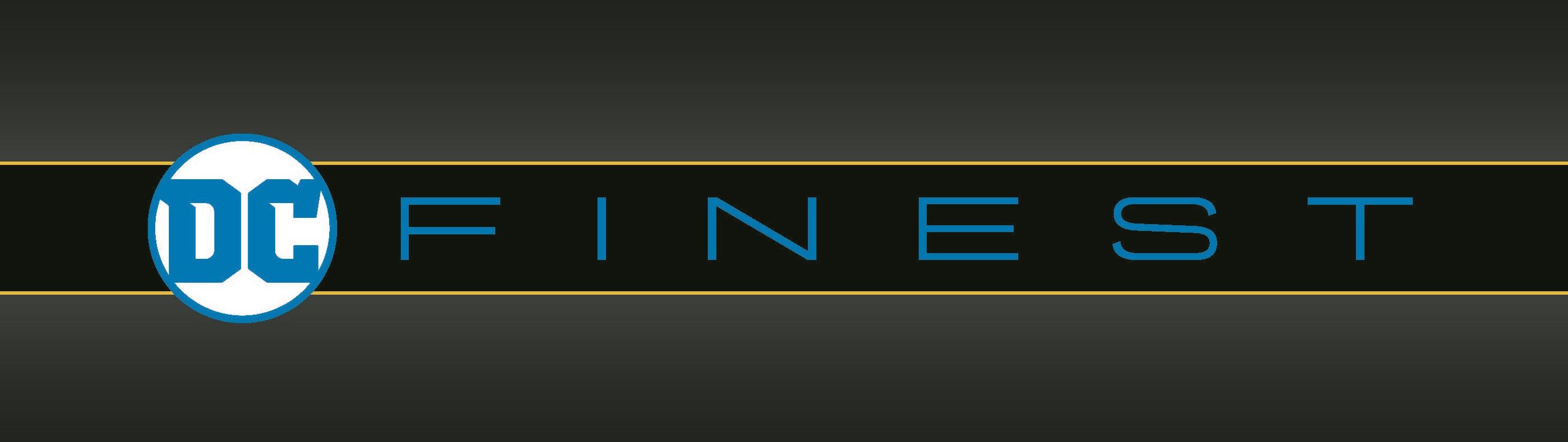 شعار DC Finest: شعار DC Comics بجوار FINEST بالنص الأزرق.