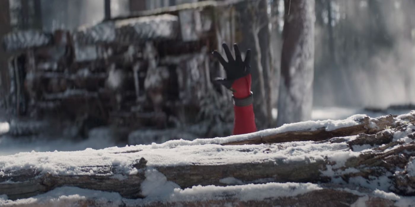 Deadpool recriando cena do traje vermelho em Deadpool 3