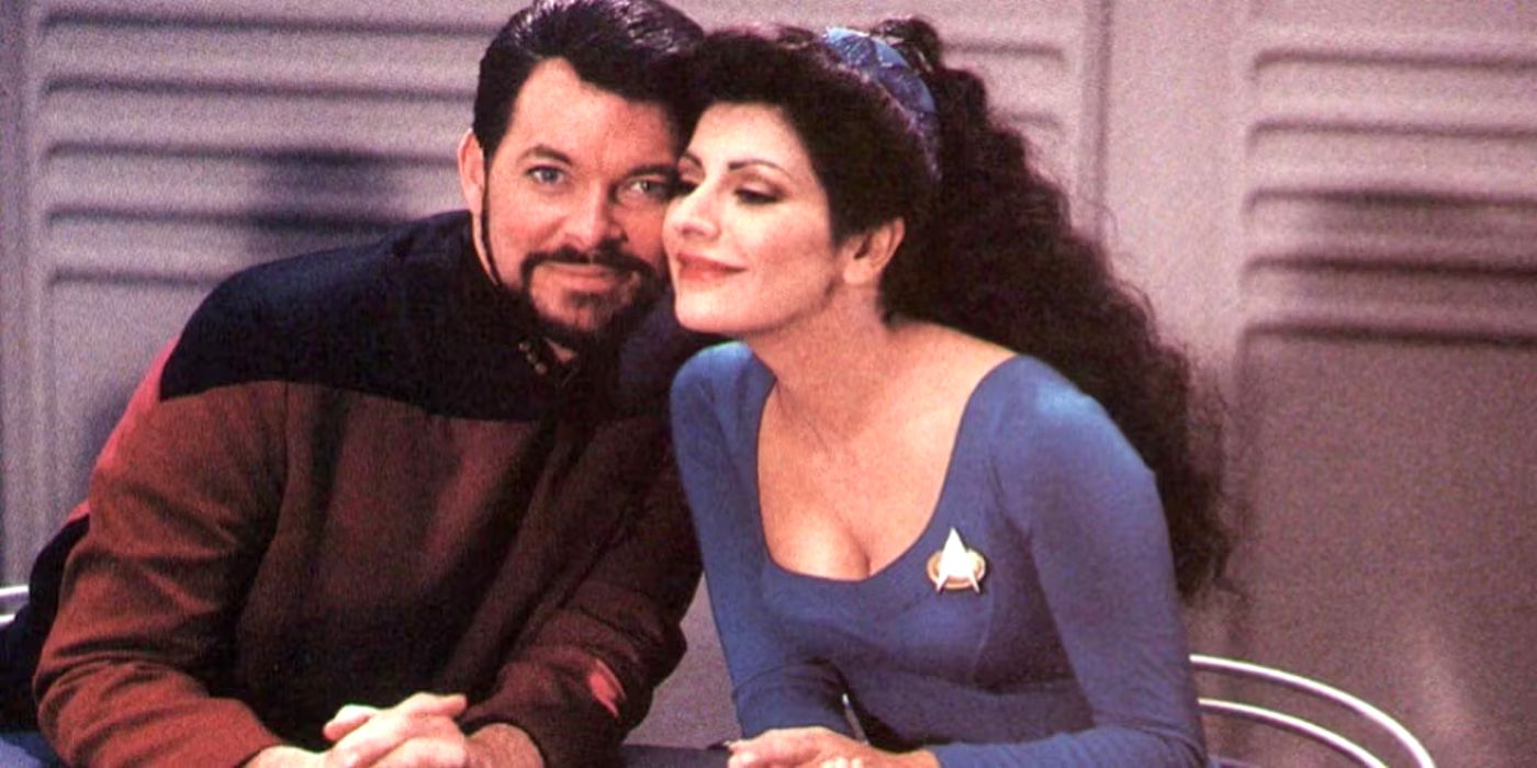 Jonathan Frakes as Will Riker and Marina Sirtis as Deanna Troi