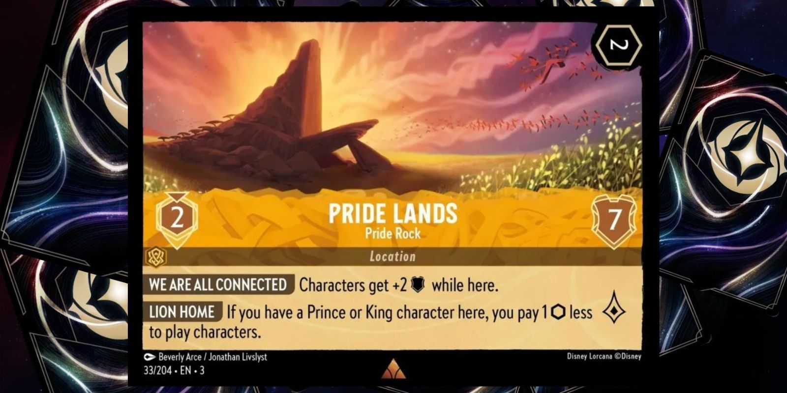 Cartão de localização Disney Lorcana Into The Inklands Pride Lands