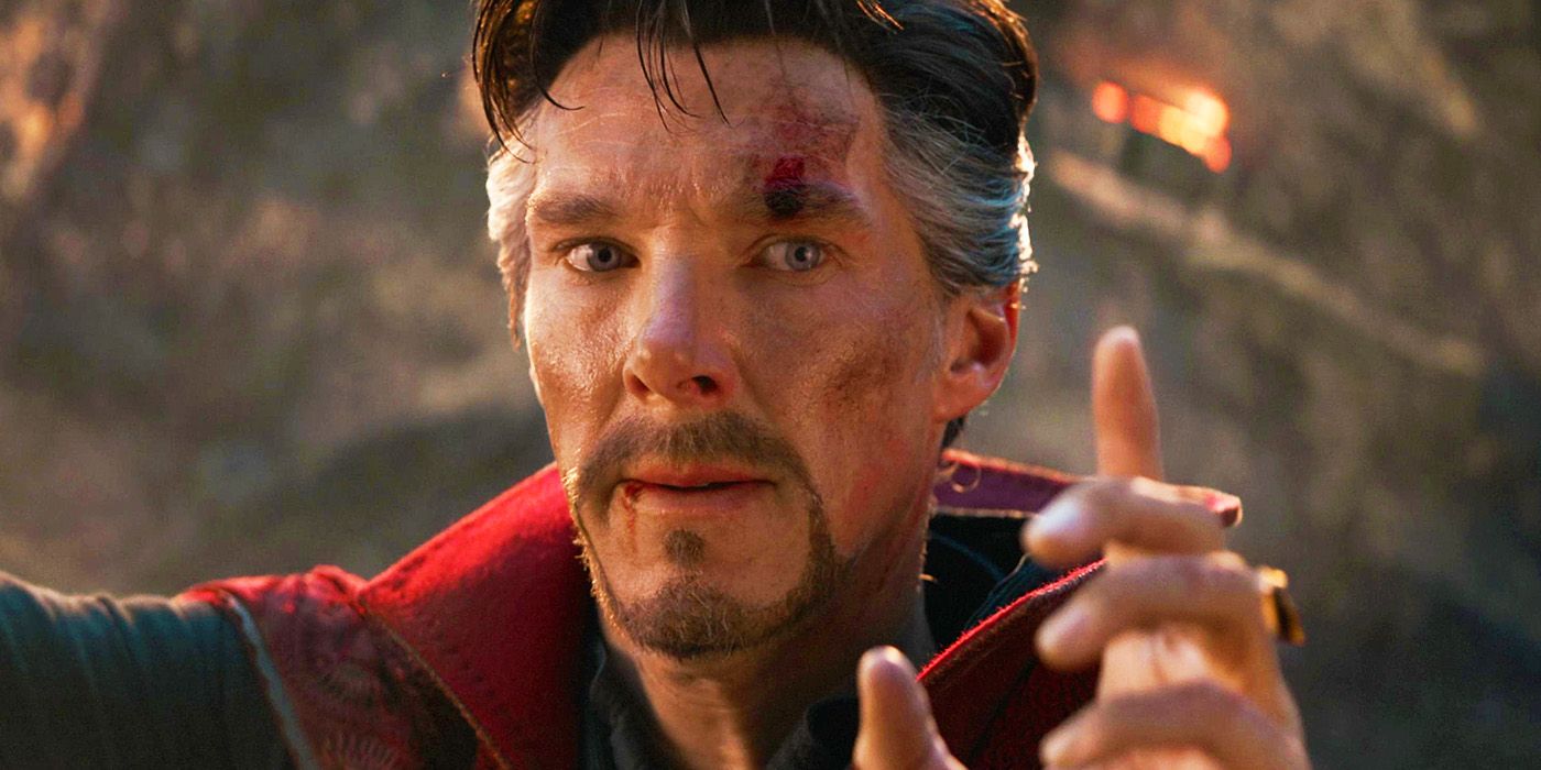 Doctor Strange signaling to Tony Stark in Avengers Endgame