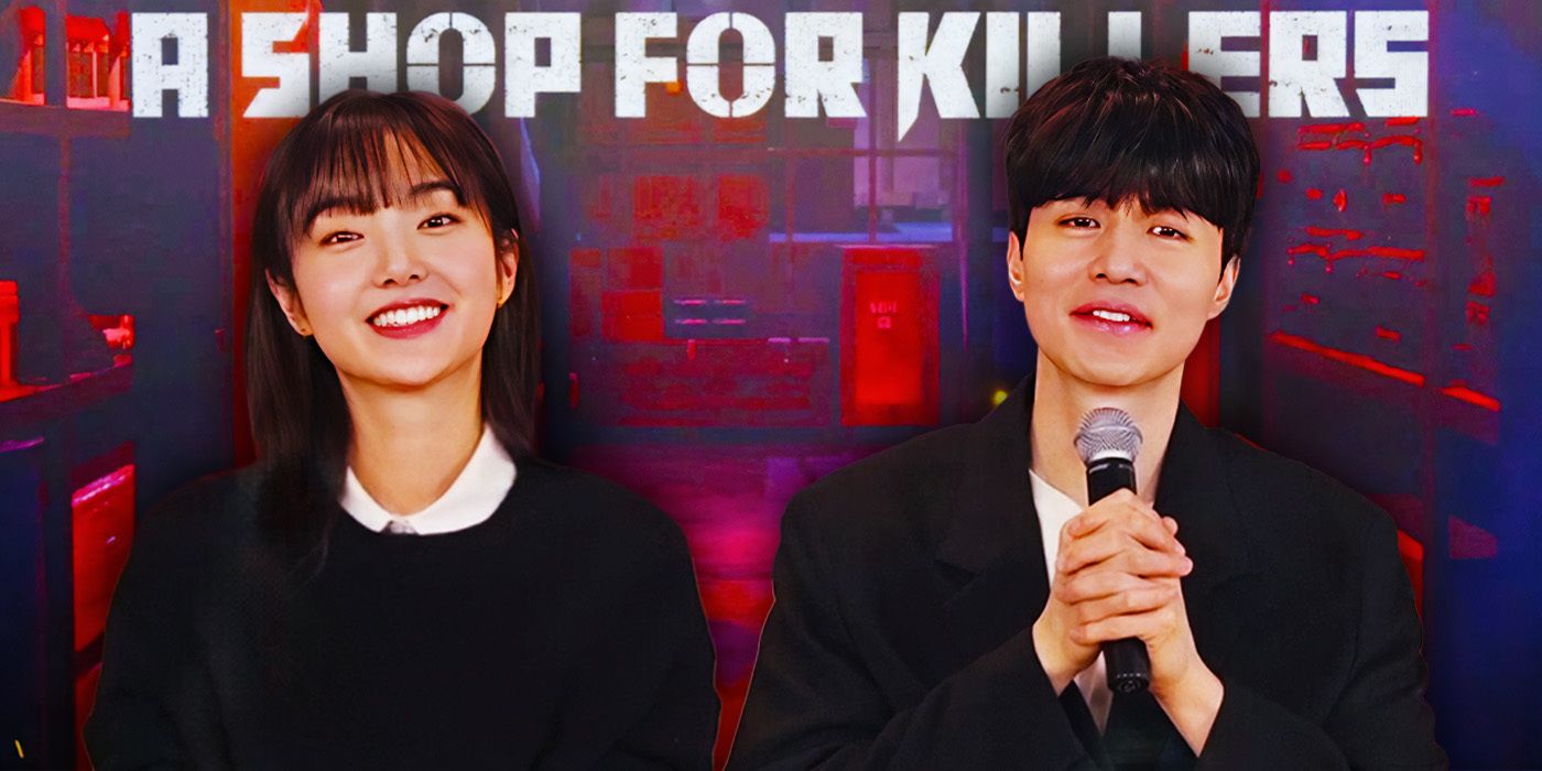 Edited image of Lee Dong-Wook & Kim Hye-Jun during A Shop For Killers interview