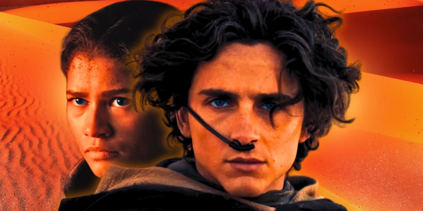 Custom image of Chani and Paul Atreides in Dune Part Two with the desert behind them