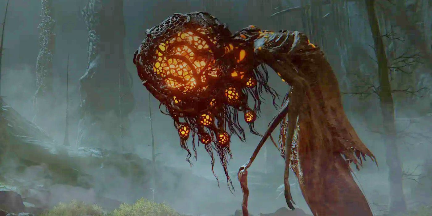 A Mutated Lantern Head enemy from the Elden Ring DLC.